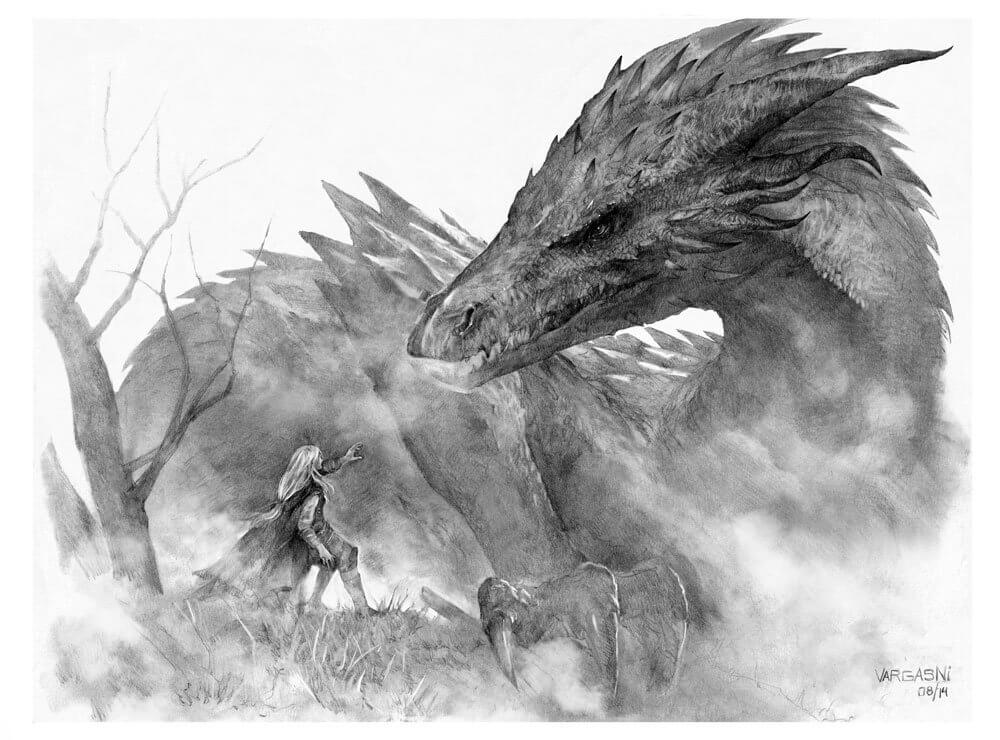 Glaurung and Nienor by Randy Vargas, Spain | The Lord of The Rings Fan Art Collection 2020