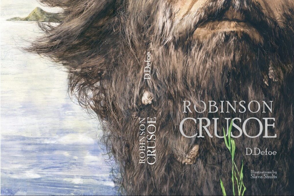 Robinson Crusoe by Daniel Defoe | Book cover design by Slava Shult | 20 Inspiring Book Cover Designs of Great Classics by Artists on Behance