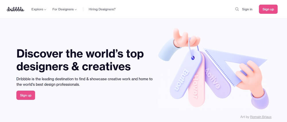 Dribble on Best Freelance Websites for Graphis Designers in 2023 by Huntlancer