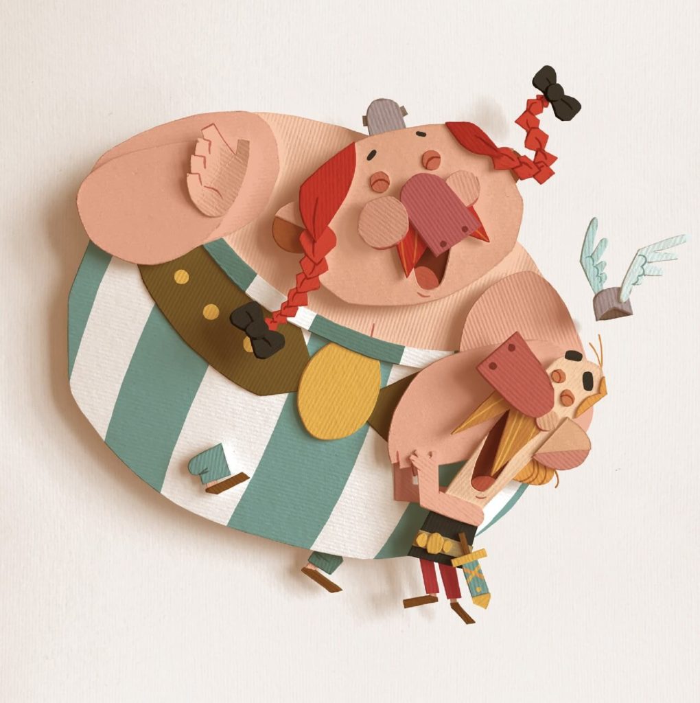 Creative Paper Artists on Huntlancer | Asterix and Obelix by Marco Raffaelli, Italy