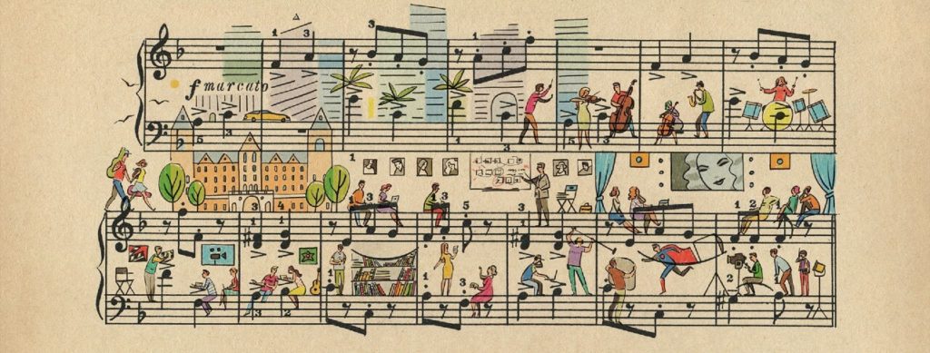 Sheet Music Art in Detail by Russian Studio 'People Too' - Excerpt from Hollywood music schools 