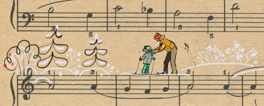 Sheet Music Art in Detail by Russian Studio 'People Too' - Excerpt 3 from Siberian means the skier