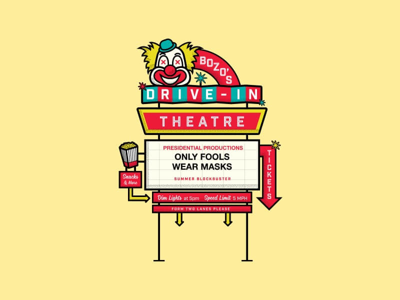 Jay Master Design, USA - Bozo's Drive-In Theatre Logo | Creative Logo Designers to Hire Online in 2023