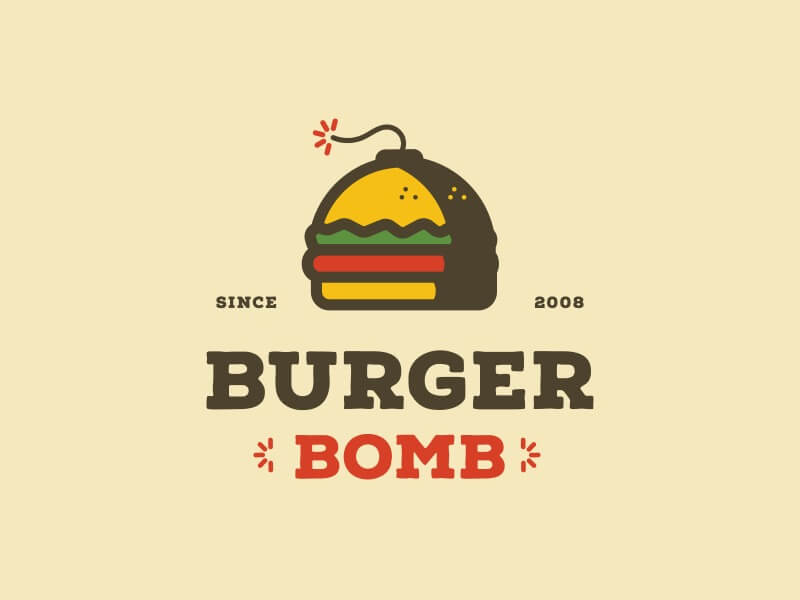 Jay Master Design, USA - The Burger Bomb Logo | Creative Logo Designers to Hire Online in 2023