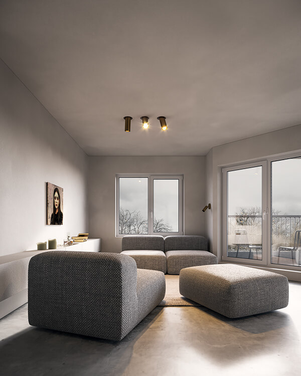 Minimalist Living Room Concept by Kanstantsin Remez, Belarus 2 | Freelance Interior Designers: Inspiring Living Room Design Styles on Huntlancer