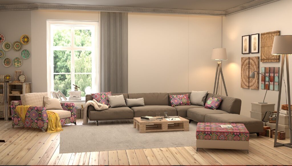 Bohemian living room by Suzan El Tourky, Egypt 2 | Freelance Interior Designers: Inspiring Living Room Design Styles on Huntlancer
