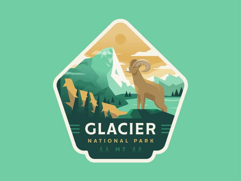 Trey Ingram, USA - Glacier National Park Logo | Creative Logo Designers to Hire Online in 2023