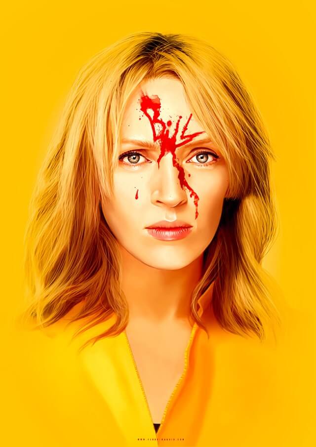 Iconic Movie Poster Remakes: Kill Bill: Vol. 1 (2003) Poster by Flore Maquin, France