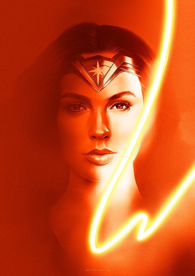 Iconic Movie Poster Remakes: Wonder Woman (2017) Poster by Flore Maquin, France