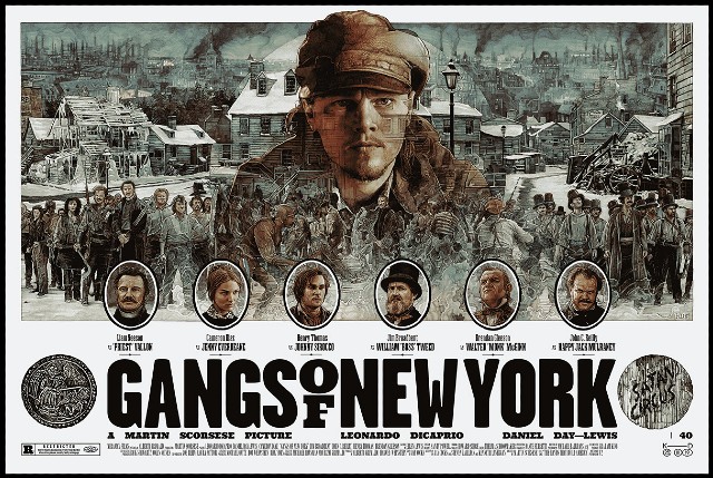 Iconic Movie Poster Remakes: Gangs of New York (2002) Poster by Krzysztof Domaradzki, France