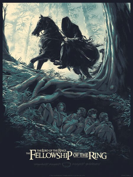Iconic Movie Poster Remakes: The Lord of the Rings Trilogy (2001-2003) Fellowship of the Ring Alternate Poster by Juan Esteban Rodríguez, Spain