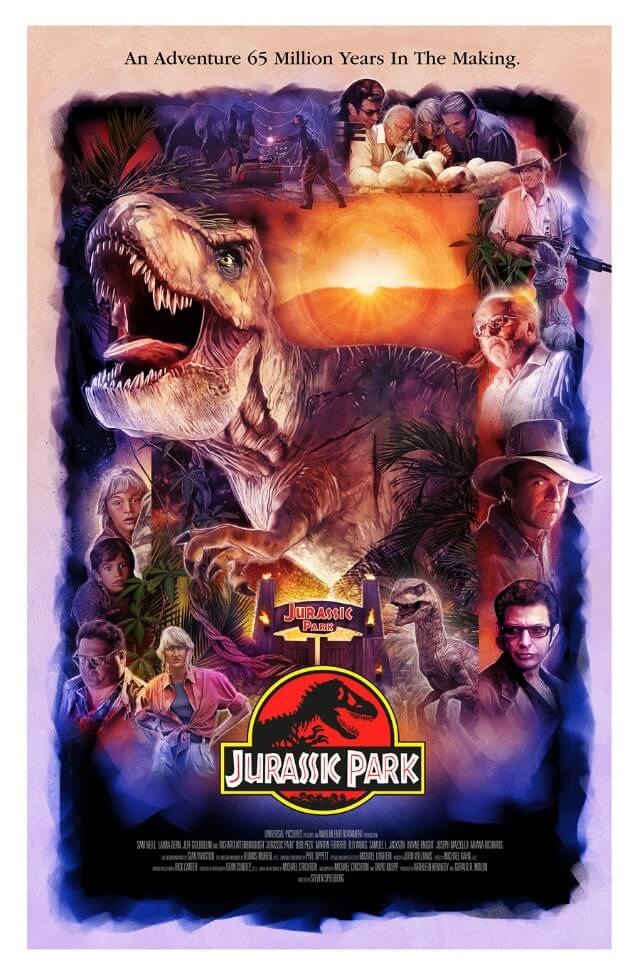 Iconic Movie Poster Remakes: Jurassic Park (1993) Poster by Rich Davies, UK