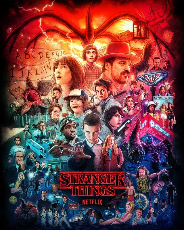 Iconic Movie Poster Remakes: Stranger Things TV Series (2016) - Original Poster by Kyle Lambert, USA