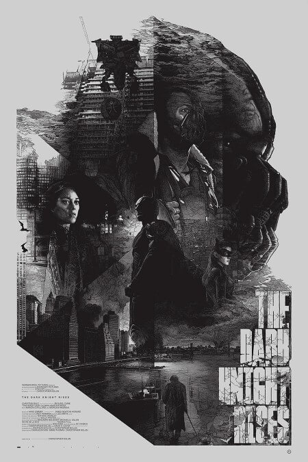 Iconic Movie Poster Remakes: The Dark Knight Trilogy (2005 – 2012) The Dark Knight Rises Alternate Poster by Krzysztof Domaradzki, France