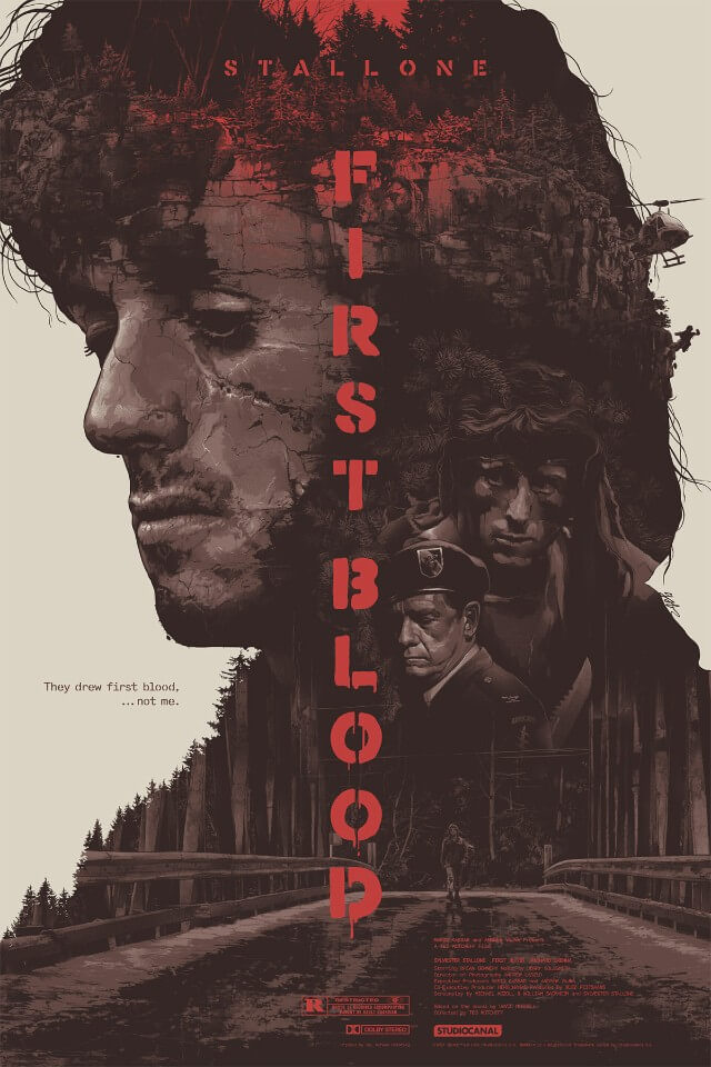 Iconic Movie Poster Remakes: First Blood (1982) Poster by Grzegorz Domaradzki, Poland