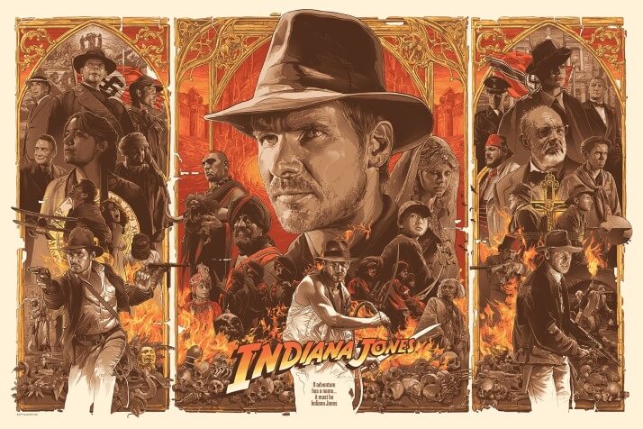 Iconic Movie Poster Remakes: Indiana Jones Trilogy (1981 - 1989) Poster by Grzegorz Domaradzki, Poland