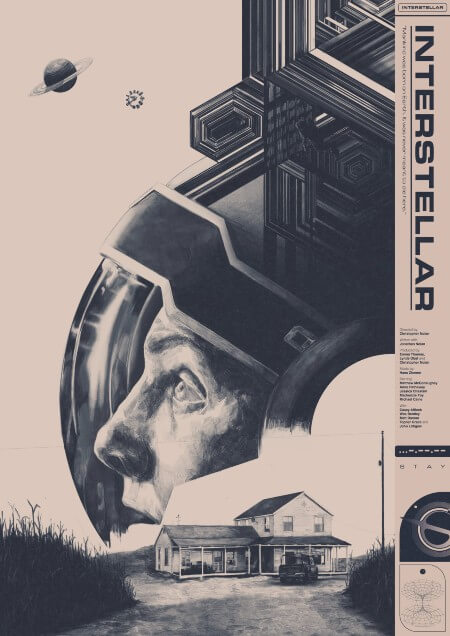 Iconic Movie Poster Remakes: Interstellar (2014) Alternate Poster by Daʊs/ João Marques, UK