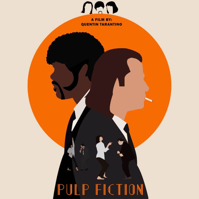 Iconic Movie Poster Remakes: Pulp Fiction (1994) Poster by Mirna Akram, Egypt