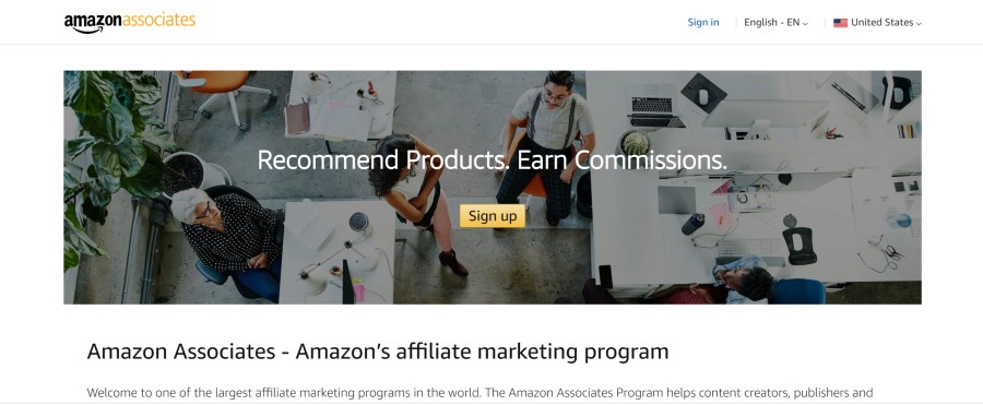 Amazon Associates Program on 25 Best Gig Economy App Affiliate Programs for 2021 by Huntlancer