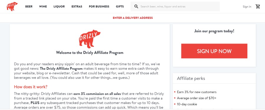 Drizly Affiliate Program on 25 Best Gig Economy App Affiliate Programs for 2021 by Huntlancer