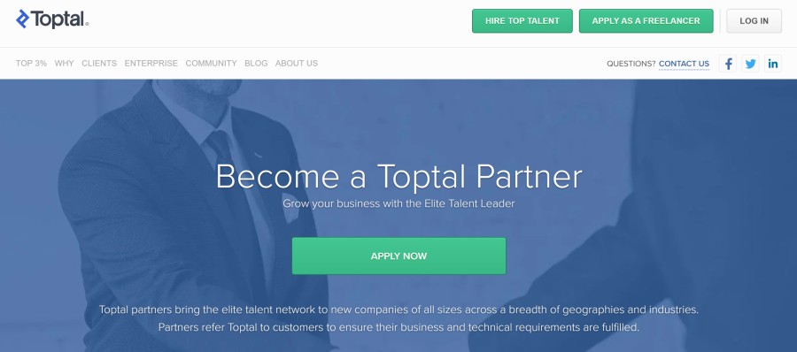 Toptal Affiliate Program on 25 Best Gig Economy App Affiliate Programs for 2021 by Huntlancer