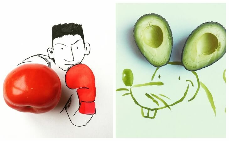 Freelance Czech Artist creates whimsical art out of food and everyday objects