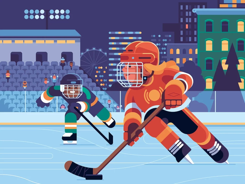 Hockey Illustration by Alexey Kuvaldin