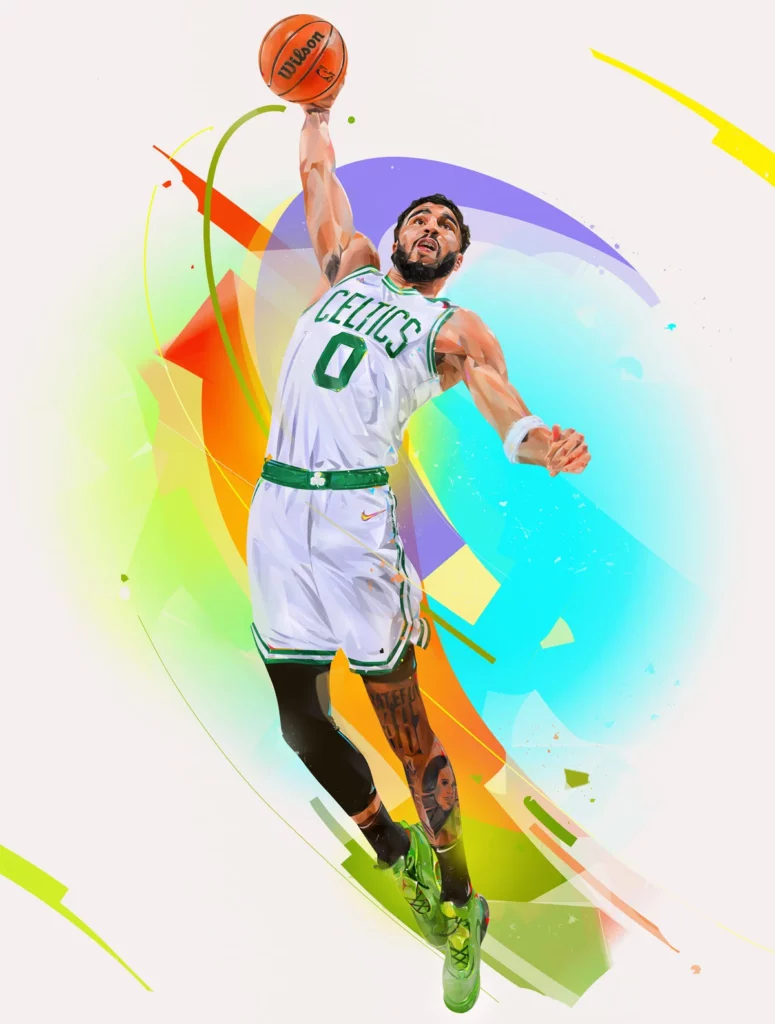 Celtics Basketball Illustration by Denis Gonchar