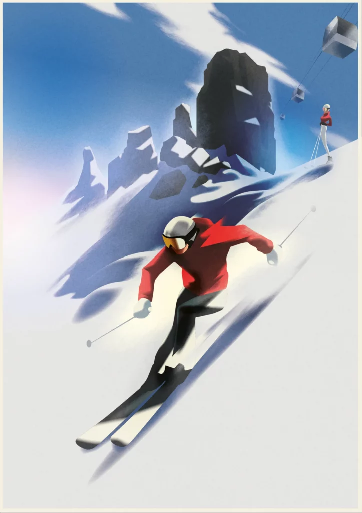 Skiing Illustration by Mads Berg