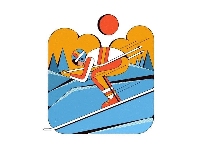 Skiing Illustration by Pavlov Visuals