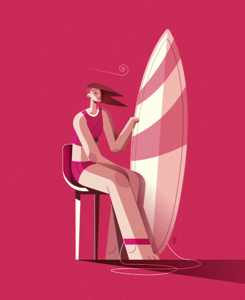 Surfing Illustration by Ricardo Polo