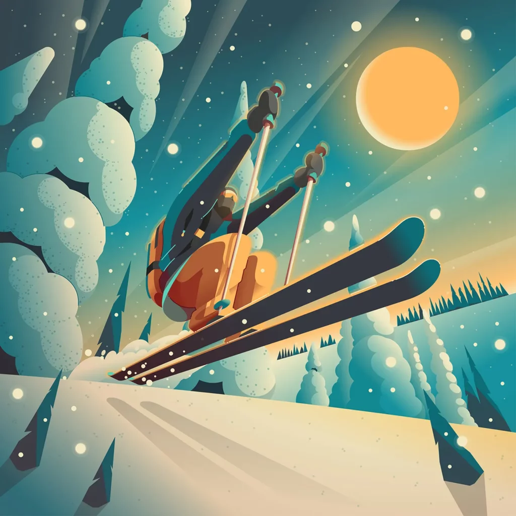 Skiing Illustration by Robert Filip