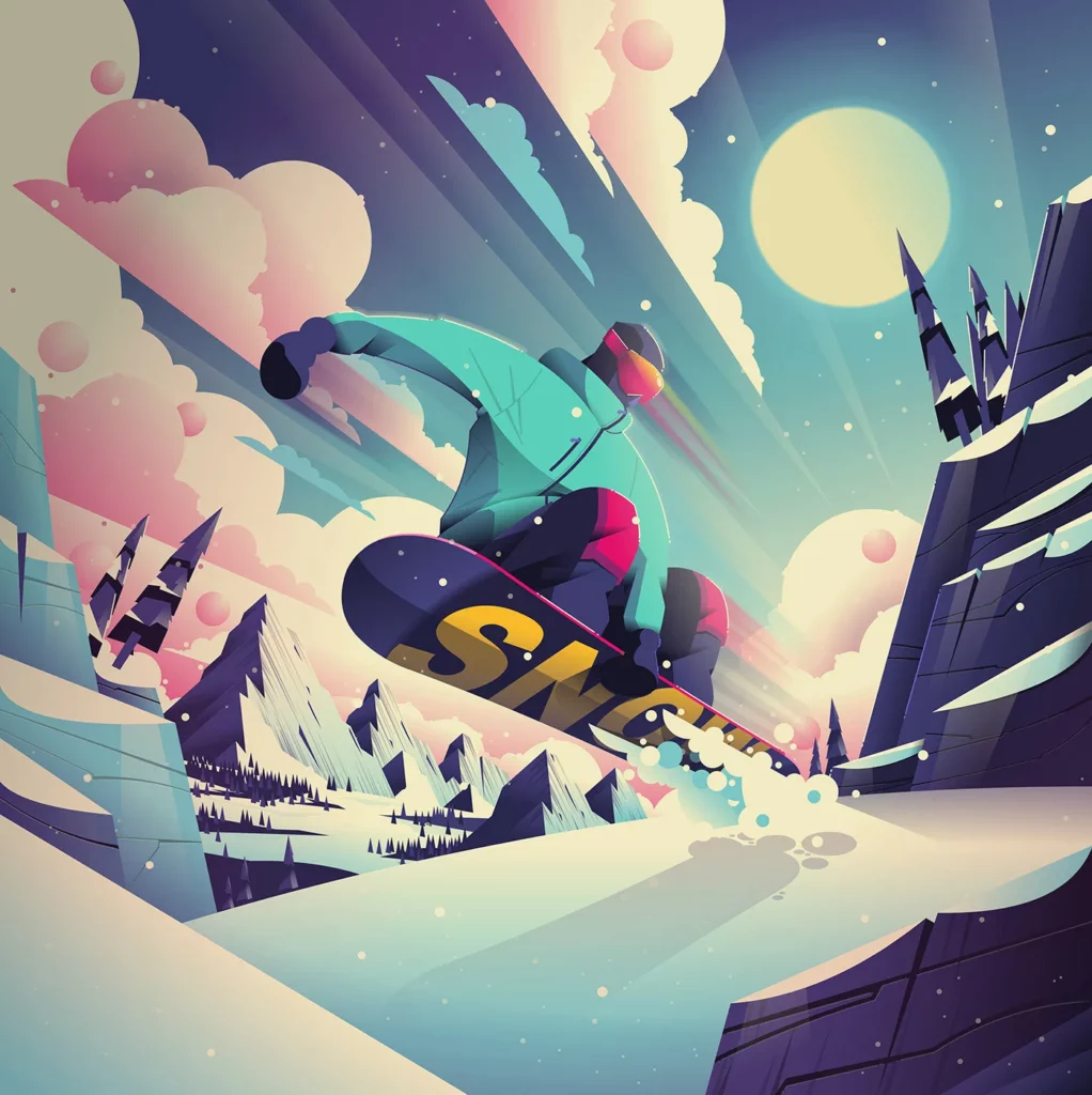 Snowboarding Illustration by Robert Filip