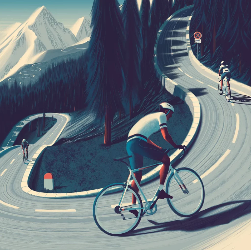 Cycling Illustration by Sam Chivers