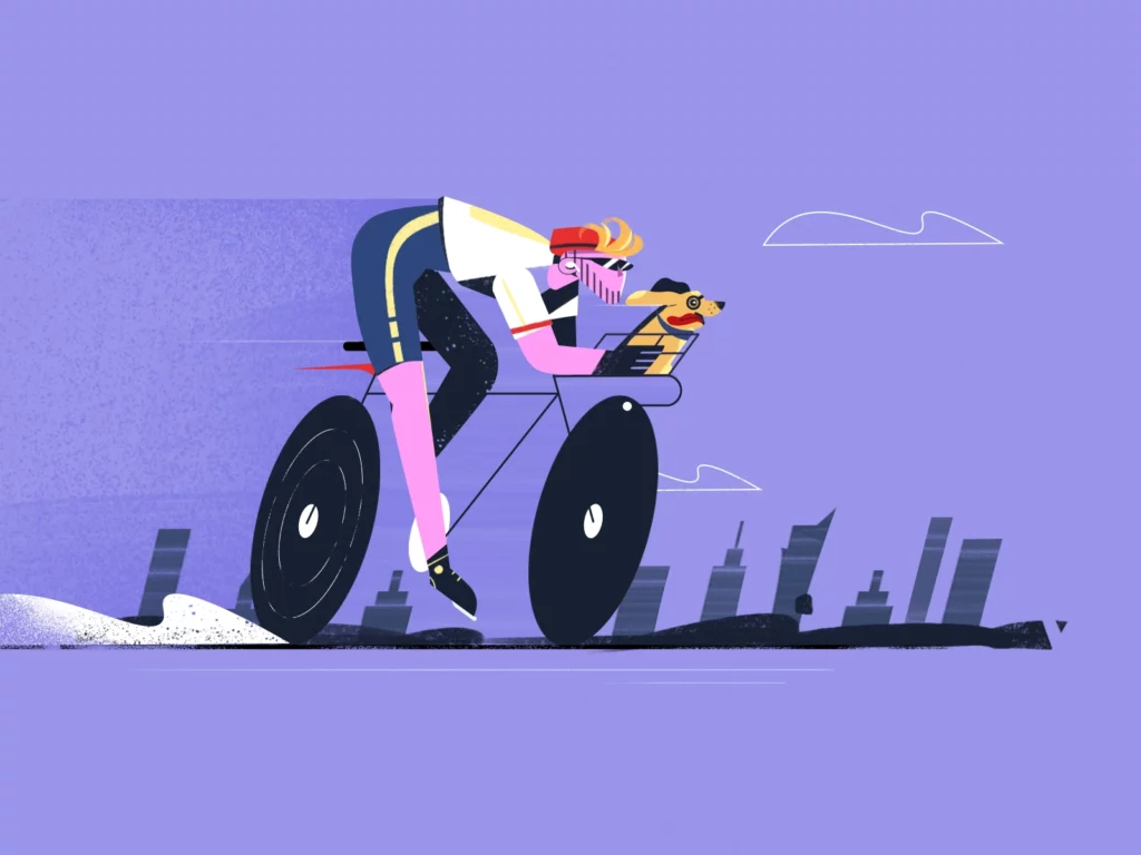 Cycling Illustration by Yuliia Dobrokhod
