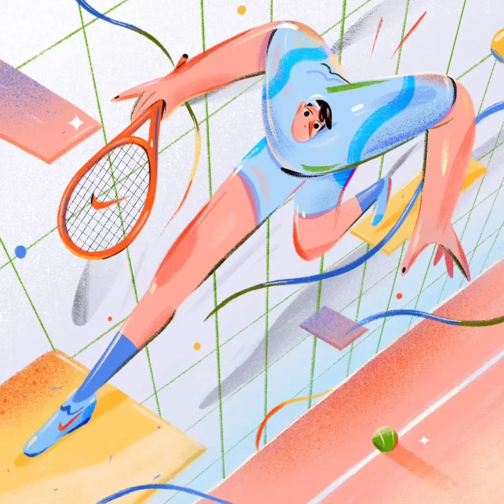 Tennis Illustration by Abby Chen