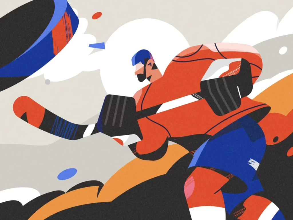 Hockey Illustration by Janis Andzans