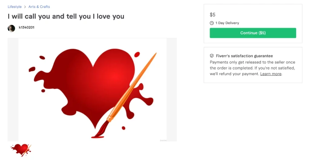 Call you and tell you I love you - funniest gigs on Fiverr