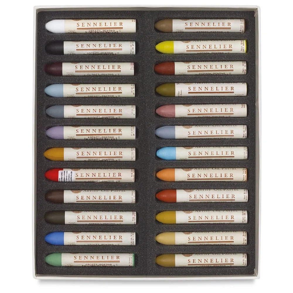 Sennelier Cardboard Oil Pastel Set of 24 - Essential Art Supplies every artist needs in their studio