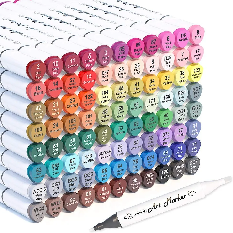 Shuttle Art Dual Tip Alcohol Based Art Markers - Best Drawing Markers for Artist Professionals