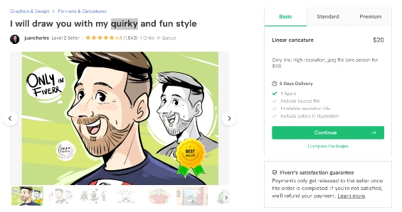 Fun and quirky cartoon based on a photo  - funniest gigs on Fiverr