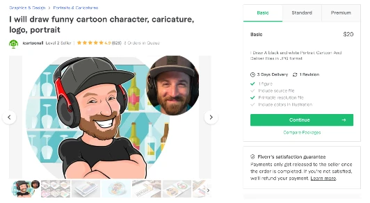 I will make a funny portrait picture of yourself - funniest gigs on fiverr