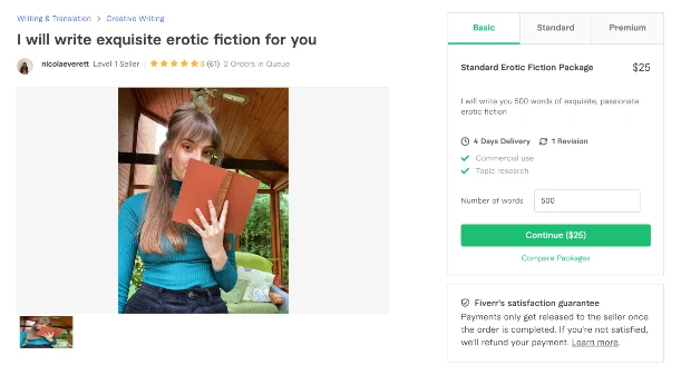 I will write erotic fiction - funniest gigs on Fiverr