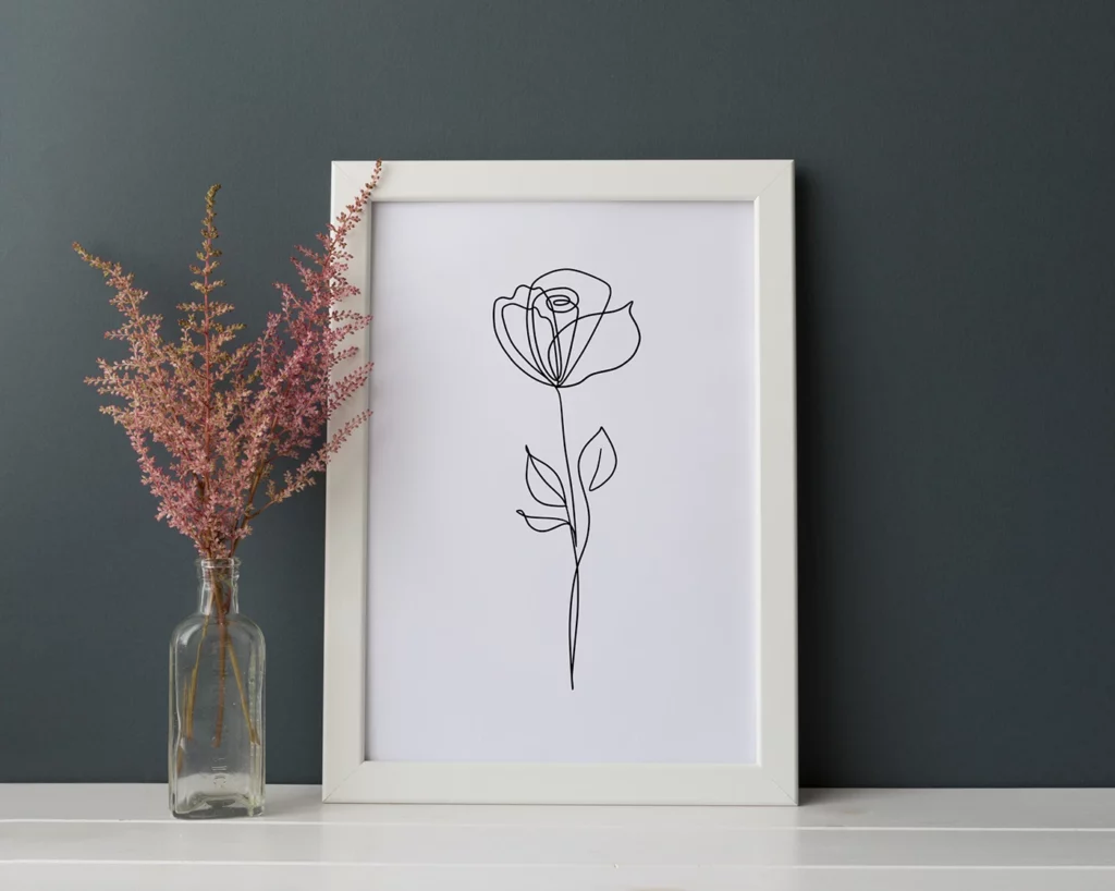One Line Drawing Rose by Natali VA