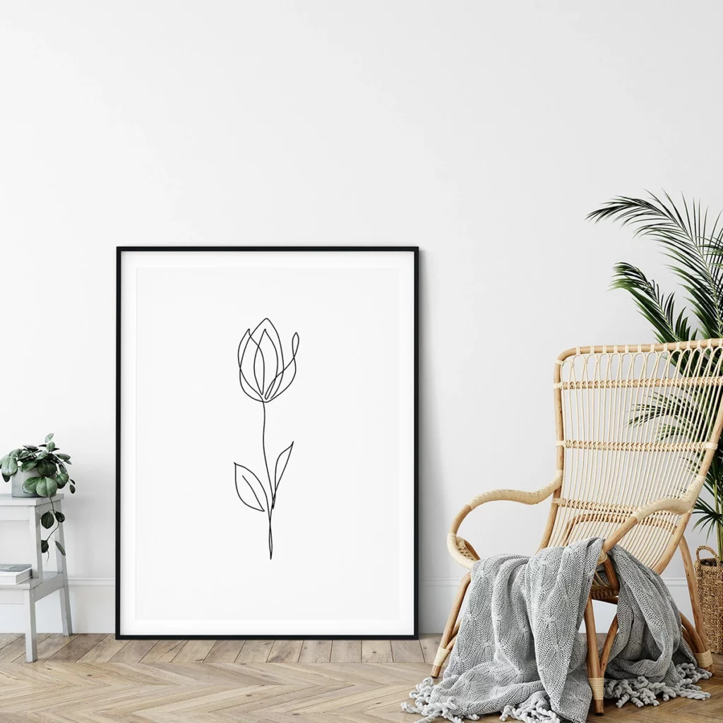 One Line Drawing Flower by Natali VA