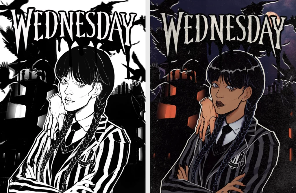 Wednesday Comic Book Cover by Natália Santos | Best Comic Artists You Can Hire Today