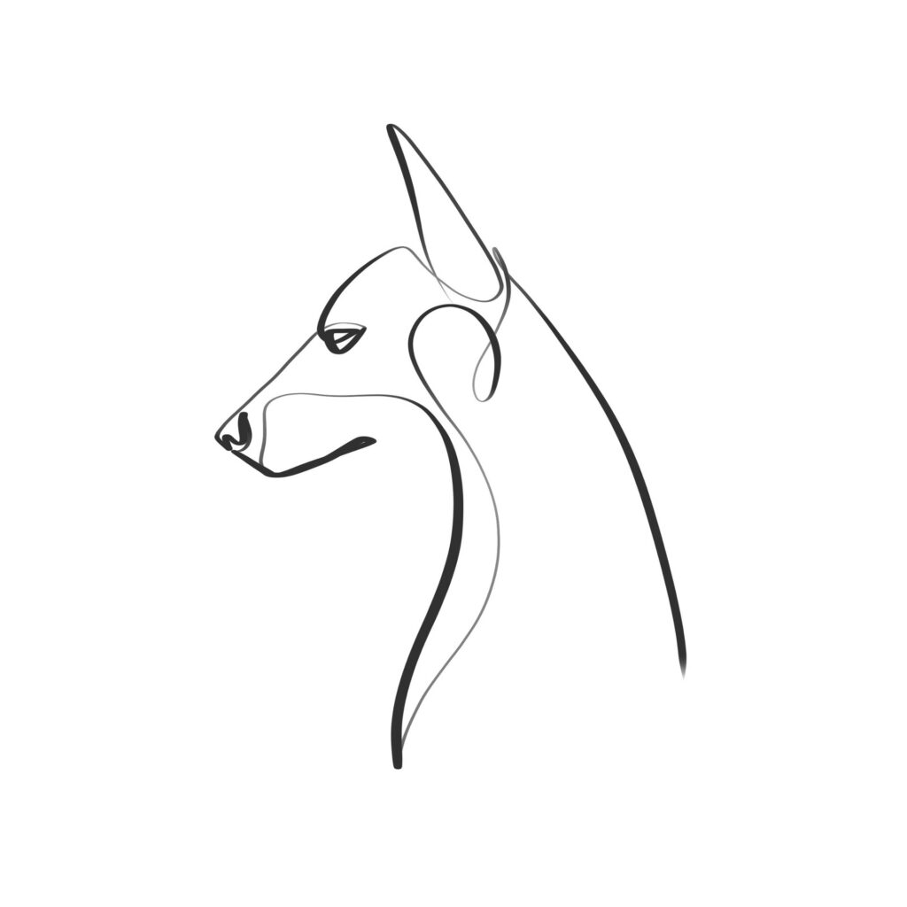 One Line Drawing Dog by Dane Khy