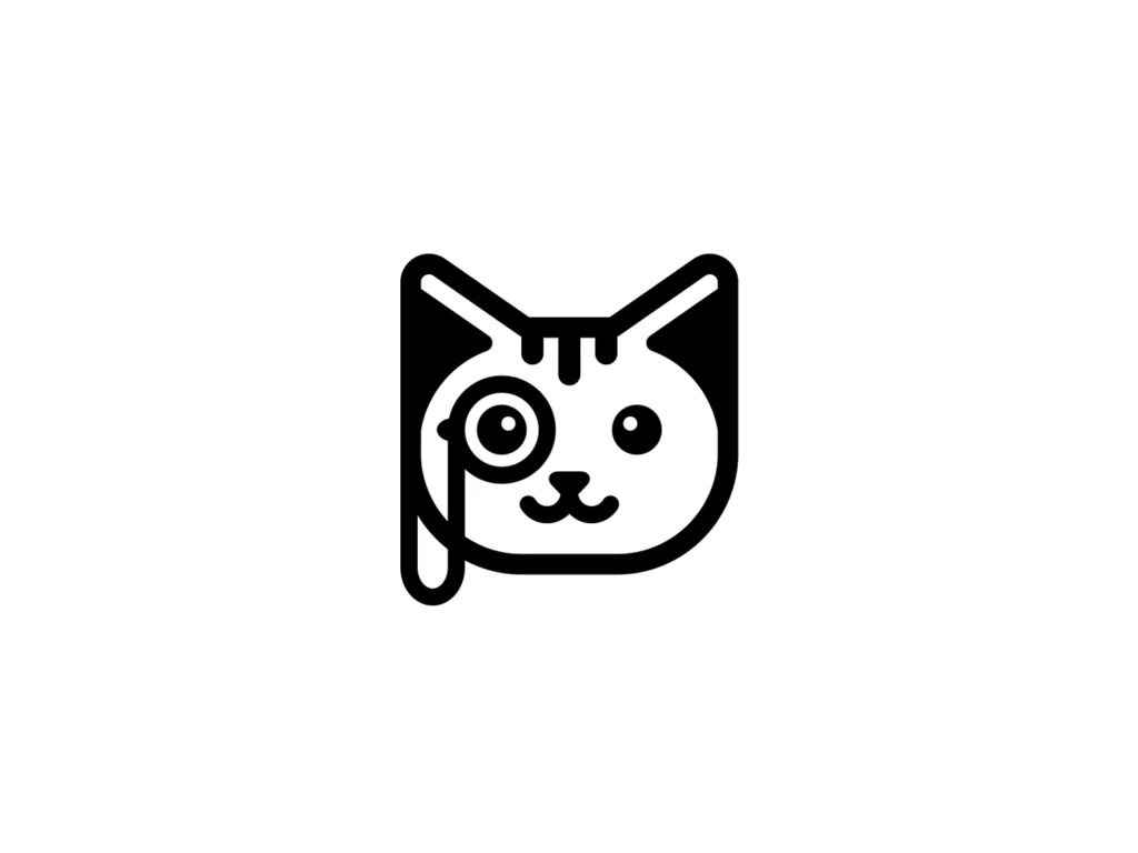Cat negative space logo designed by Alfrey Davilla | Best Negative Space Logo Designers for Hire Today