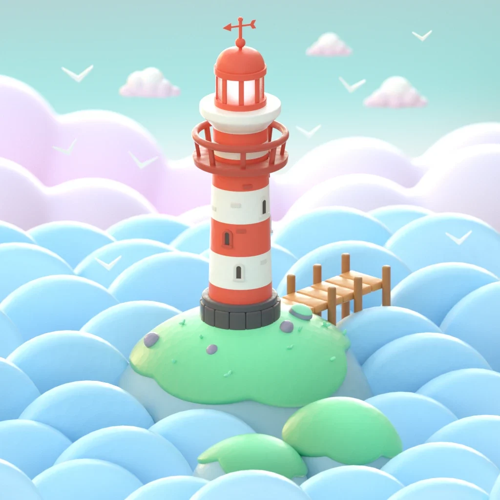 Lighthouse Island by Alix Poirier | Best Isometric Artists Across the Globe