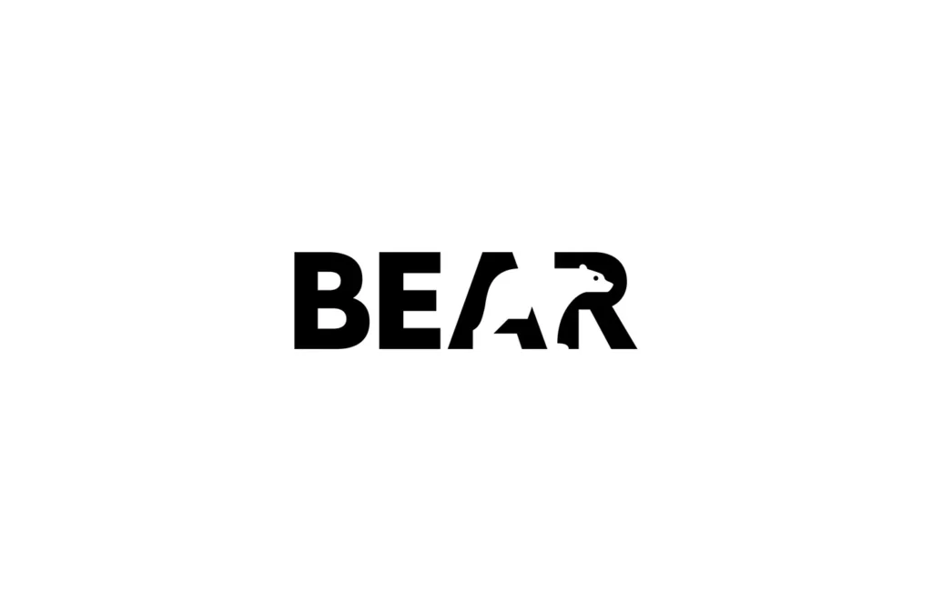 Bear negative space logo designed by Daniel Lasso | Best Negative Space Logo Designers for Hire Today
